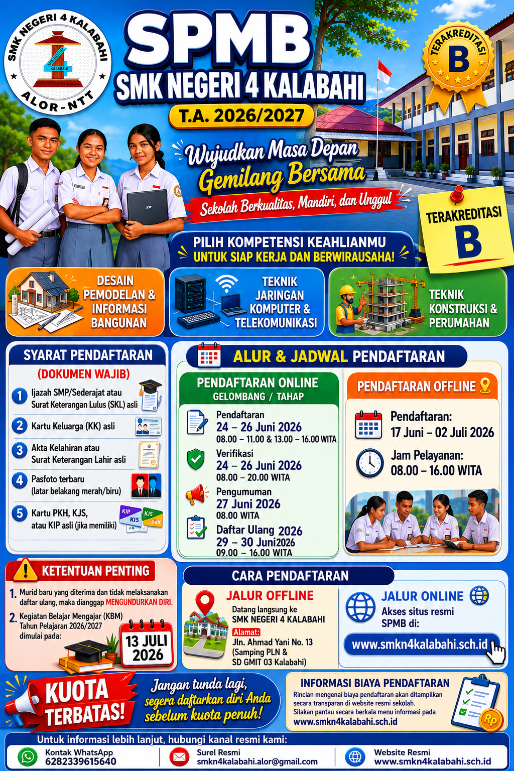 SPMB SMK Negeri 4 Kalabahi Tahun Ajaran 2026-2027 Resmi Dibuka